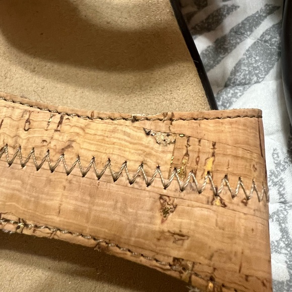 SAS Nudu cork heel strap sandal Golden flecks throughout Sandals, woman size 10 - Picture 5 of 5